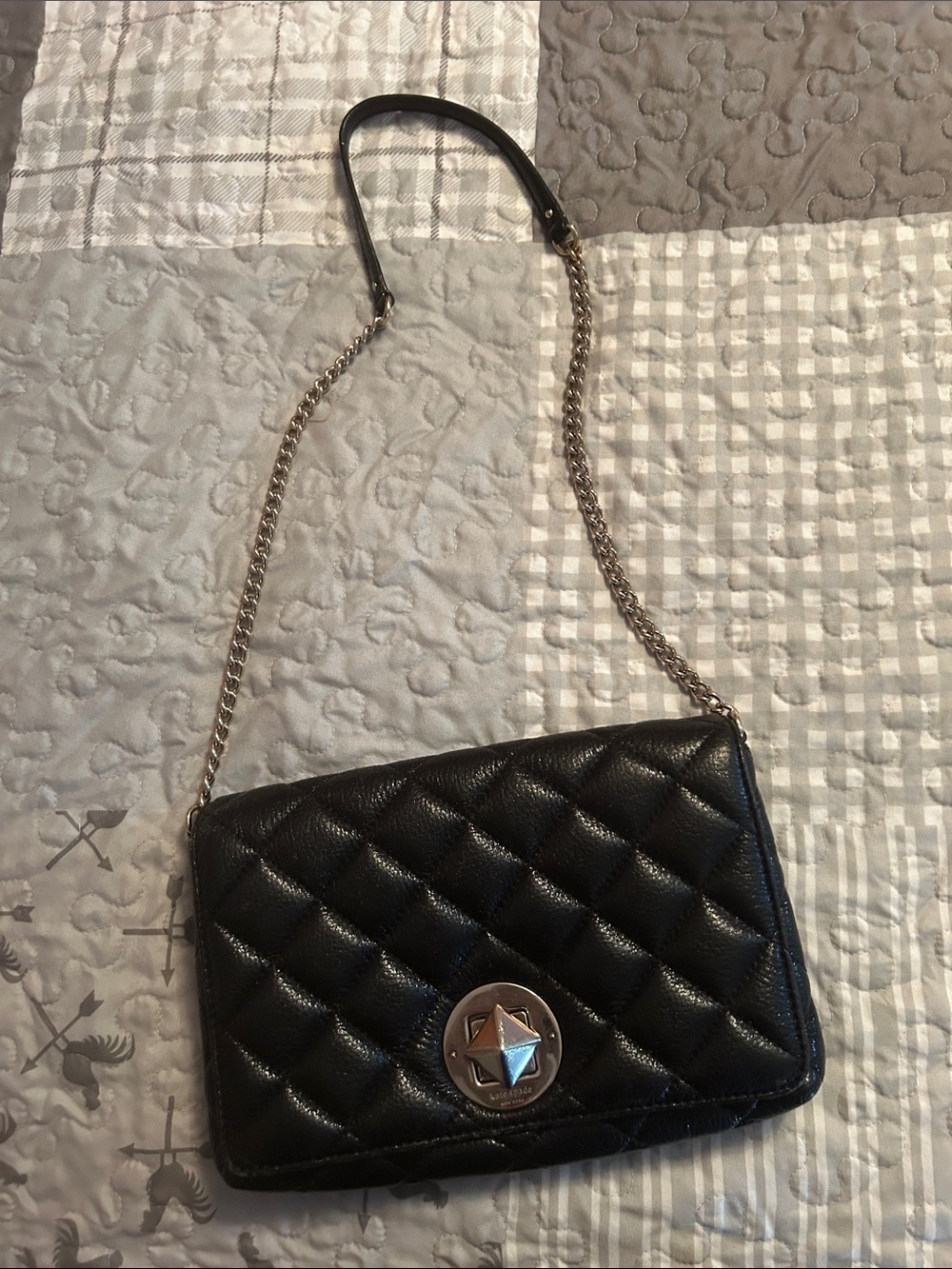 kate spade Black Quilted Chain Crossbody Bag